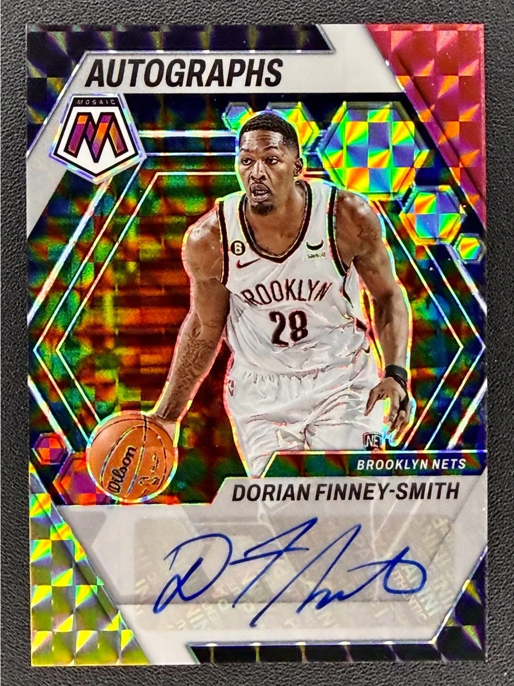 2022-23 Panini Mosaic Choice Dorian Finney-Smith Auto Autograph Brooklyn Nets
